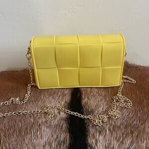 Golden Mini Jelly Crossbody Bag‎ with Gold Chain